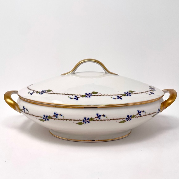 TV Tressemanes & Vogt Limoges France Stern Brothers Oval Covered Vegetable Dish - Picture 1 of 11